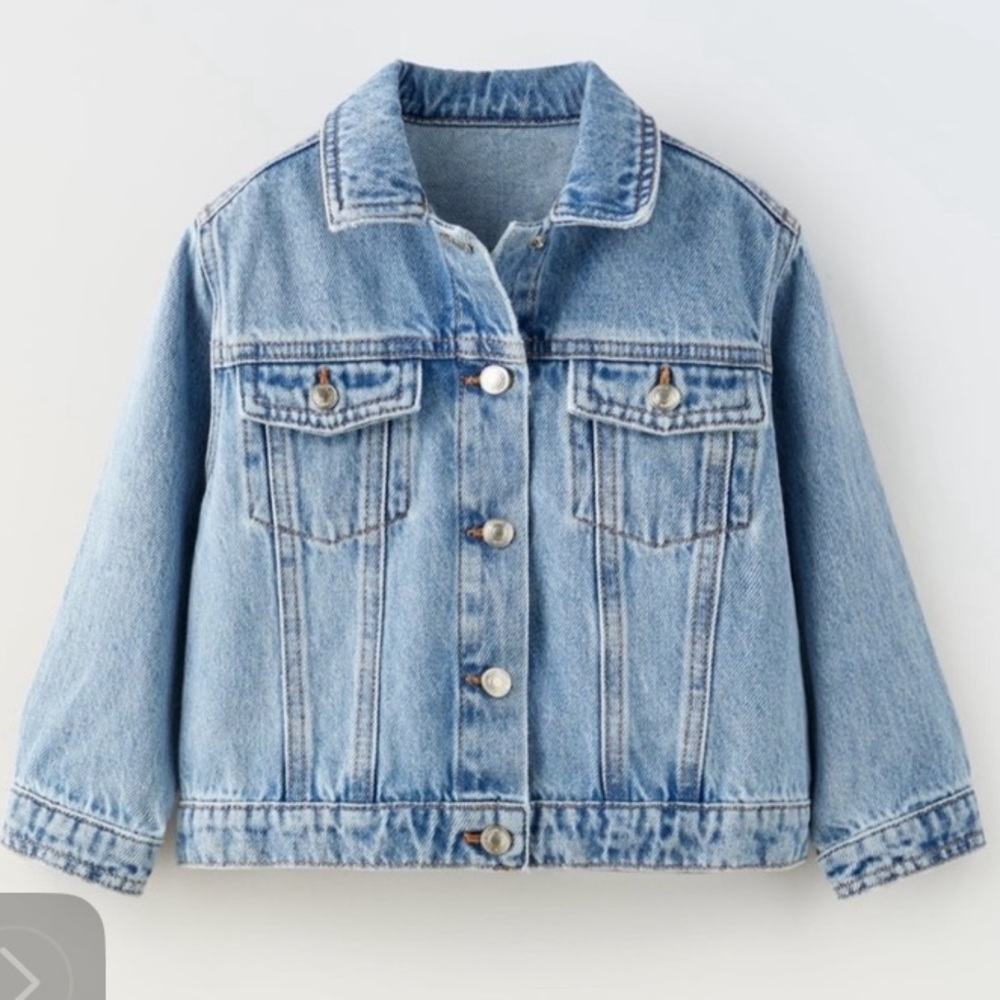 Zara Denim Coat 2-3Y with Lovely 💜 Back